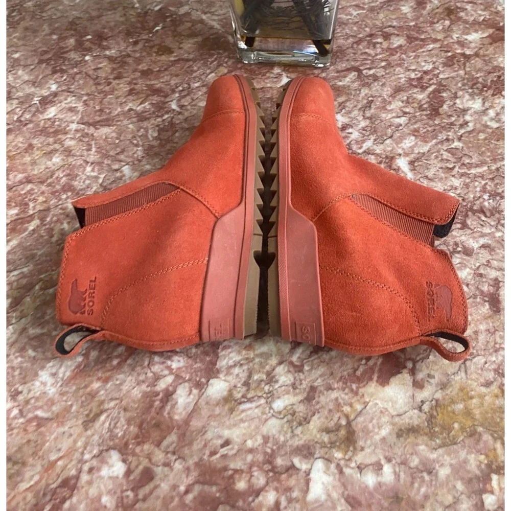 New Sorel Evie Women's Pull-On Suede Leather Wedge Ankle Booties Size 11, $159